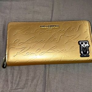 Karl Lagerfeld Paris NWOT large GOLD wallet/clutch